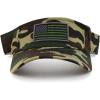 imageTrendy Apparel Shop USA American Flag Embroidered Polyester Summer Visor HatWoodland