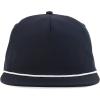 imageTrendy Apparel Shop Unstructured 5 Panel Polyester Rope Flatbill Snapback CapBlack White