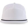 imageTrendy Apparel Shop Unstructured 5 Panel Polyester Rope Flatbill Snapback CapWhite Black