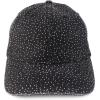 imageTrendy Apparel Shop Womens Unstructured Fashion Printed Ponytail Baseball CapBlack White Polka Dots