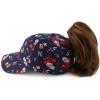 imageTrendy Apparel Shop Womens Unstructured Fashion Printed Ponytail Baseball CapDark Navy Floral