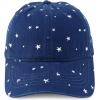 imageTrendy Apparel Shop Womens Unstructured Fashion Printed Ponytail Baseball CapNavy White Stars