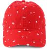 imageTrendy Apparel Shop Womens Unstructured Fashion Printed Ponytail Baseball CapRed White Stars
