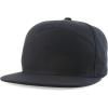 imageTrendy Apparel Shop 7 Panel Cotton Structured Flat Bill Camper Style Snapback CapBlack