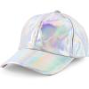 imageTrendy Apparel Shop Metallic Shiny Reflective Snapback Baseball CapSilver