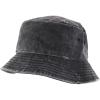 imageTrendy Apparel Shop Pigment Dyed Cotton Distressed Vintage Short Brim Bucket HatPigment Black