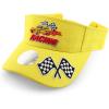 imageTrendy Apparel Shop Racing 3D Embroidered Flame Car Race Flag Visor CapYellow