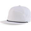 imageTrendy Apparel Shop Unstructured 5 Panel Polyester Rope Flatbill Snapback CapWhite Black