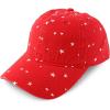 imageTrendy Apparel Shop Womens Unstructured Fashion Printed Ponytail Baseball CapRed White Stars
