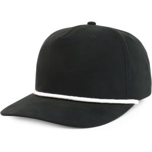 imageTrendy Apparel Shop 5 Panel Golf Snapback Cap with Contrasting RopeBlack
