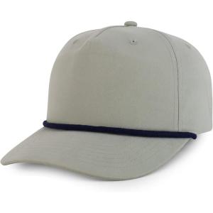 imageTrendy Apparel Shop 5 Panel Golf Snapback Cap with Contrasting RopeLight Grey