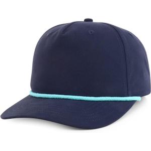 imageTrendy Apparel Shop 5 Panel Golf Snapback Cap with Contrasting RopeNavy