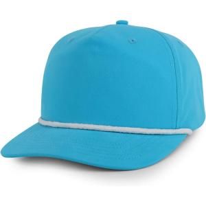 imageTrendy Apparel Shop 5 Panel Golf Snapback Cap with Contrasting RopeTurquoise