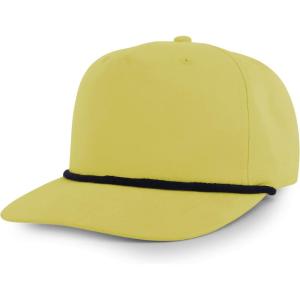 imageTrendy Apparel Shop 5 Panel Golf Snapback Cap with Contrasting RopeYellow