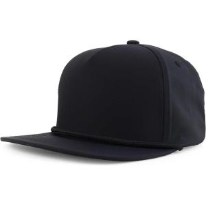 imageTrendy Apparel Shop 5 Panel Hybrid Perforated Rope Flatbill Snapback CapBlack