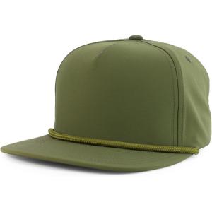imageTrendy Apparel Shop 5 Panel Hybrid Perforated Rope Flatbill Snapback CapOlive