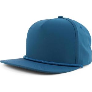 imageTrendy Apparel Shop 5 Panel Hybrid Perforated Rope Flatbill Snapback CapTeal