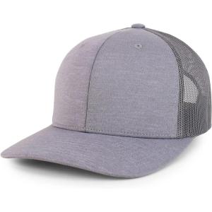imageTrendy Apparel Shop 6 Panel Sonic Heather Trucker Baseball CapAuthentic Heather Grey