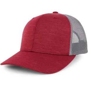 imageTrendy Apparel Shop 6 Panel Sonic Heather Trucker Baseball CapMaroon Heather Grey