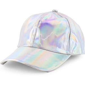 imageTrendy Apparel Shop Metallic Shiny Reflective Snapback Baseball CapSilver