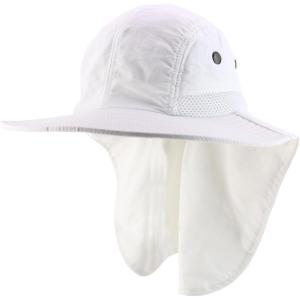 imageTrendy Apparel Shop Outdoor Lightweight Sun Protection Wide Brim Cap with Neck FlapWhite