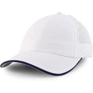 imageTrendy Apparel Shop Outdoor Sport Lightweight Quick Dry Microfiber Performance HatWhite Navy