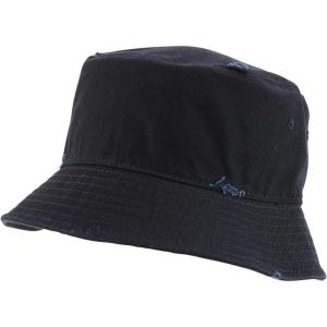 imageTrendy Apparel Shop Pigment Dyed Cotton Distressed Vintage Short Brim Bucket HatBlack