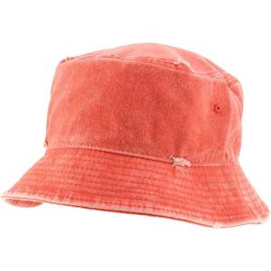 imageTrendy Apparel Shop Pigment Dyed Cotton Distressed Vintage Short Brim Bucket HatPigment Orange