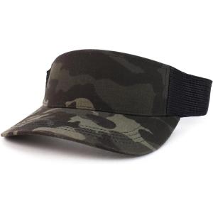 imageTrendy Apparel Shop Plain 2 Tone Mesh Back Visor with Adjustable Snap ClosureBlack Camo Black