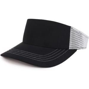imageTrendy Apparel Shop Plain 2 Tone Mesh Back Visor with Adjustable Snap ClosureBlack White