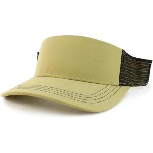 imageTrendy Apparel Shop Plain 2 Tone Mesh Back Visor with Adjustable Snap ClosureKhaki Black