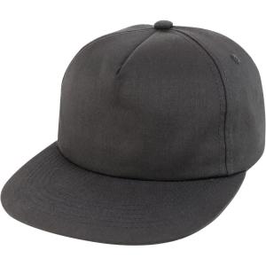imageTrendy Apparel Shop Plain Unstructured Soft 5 Panel Round Flat Bill Snapback CapBlack