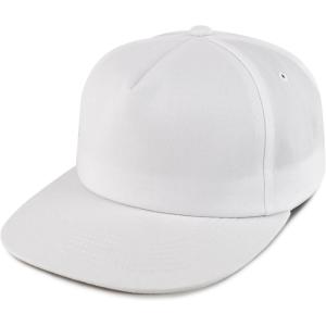 imageTrendy Apparel Shop Plain Unstructured Soft 5 Panel Round Flat Bill Snapback CapWhite