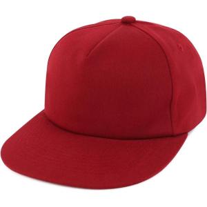 imageTrendy Apparel Shop Plain Unstructured Soft 5 Panel Round Flat Bill Snapback CapWine