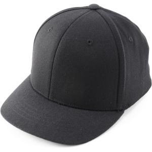 imageTrendy Apparel Shop Plain and Embroidered Wool Structured 6 Panel Umpire Fitted Flexfit CapBlack