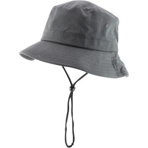 imageTrendy Apparel Shop Short Brim Ripstop Lariat Boonie Bucket Hat with Rope Chin StrapCharcoal