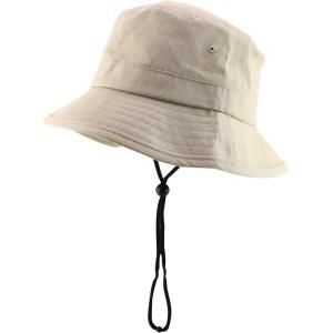imageTrendy Apparel Shop Short Brim Ripstop Lariat Boonie Bucket Hat with Rope Chin StrapKhaki
