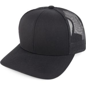imageTrendy Apparel Shop Structured High Profile 6 Panel Mesh Trucker Baseball CapBlack