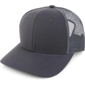 imageTrendy Apparel Shop Structured High Profile 6 Panel Mesh Trucker Baseball CapCharcoal
