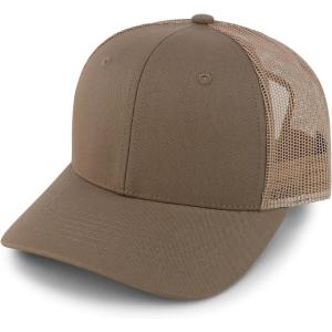 imageTrendy Apparel Shop Structured High Profile 6 Panel Mesh Trucker Baseball CapKhaki