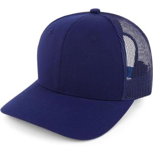 imageTrendy Apparel Shop Structured High Profile 6 Panel Mesh Trucker Baseball CapNavy