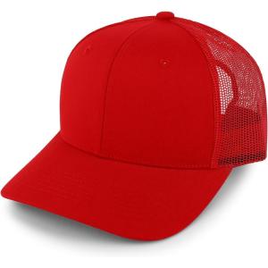 imageTrendy Apparel Shop Structured High Profile 6 Panel Mesh Trucker Baseball CapRed