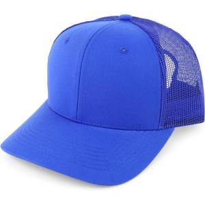 imageTrendy Apparel Shop Structured High Profile 6 Panel Mesh Trucker Baseball CapRoyal