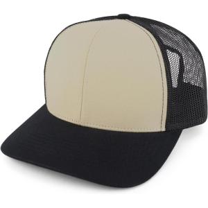 imageTrendy Apparel Shop Structured High Profile 6 Panel Mesh Trucker Baseball CapStone Black