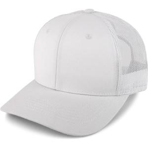 imageTrendy Apparel Shop Structured High Profile 6 Panel Mesh Trucker Baseball CapWhite