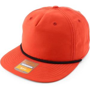 imageTrendy Apparel Shop UPF 50 Unstructured 5 Panel Flatbill Golf Snapback CapDark Orange Black