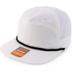 imageTrendy Apparel Shop UPF 50 Unstructured 5 Panel Flatbill Golf Snapback CapWhite Black