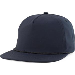 imageTrendy Apparel Shop Unstructured 5 Panel Polyester Rope Flatbill Snapback CapBlack Black