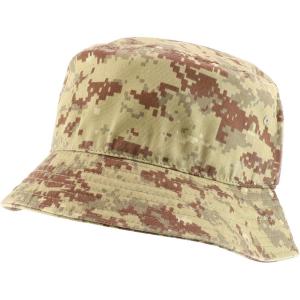 imageTrendy Apparel Shop Washed Cotton Fisherman Short Brim Bucket HatDesert Camo