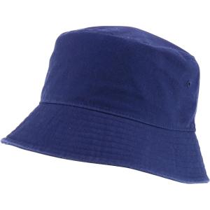 imageTrendy Apparel Shop Washed Cotton Fisherman Short Brim Bucket HatNavy